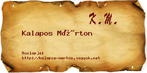 Kalapos Márton névjegykártya