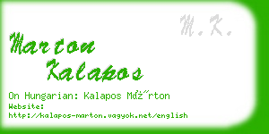 marton kalapos business card